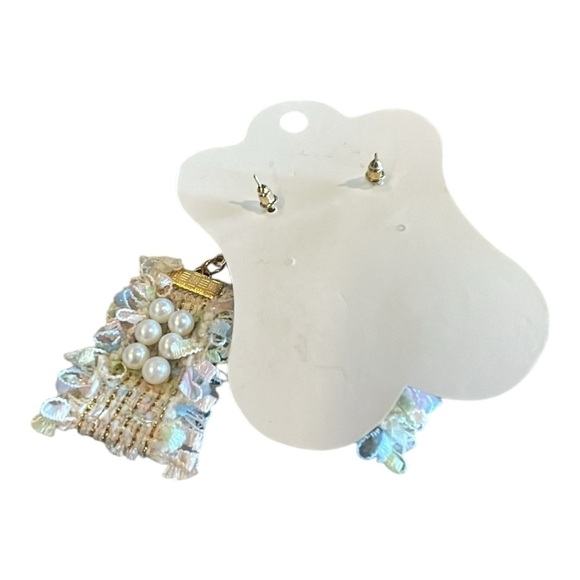 Ting Yang Cream Fringe Beaded Earrings - Picture 5 of 9